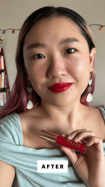 Han after applying the Maed Signature Lip Pigment